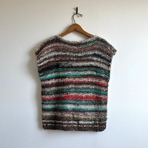 Vintage 80s Hand-Woven Leather Top | Southwest Artwear | Genuine Leather | M/L - Picture 6 of 10